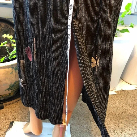 Alegre Linen Blend Play Fair Have Fun  Hand Painted Summer Maxi Skirt size S - Picture 6 of 9